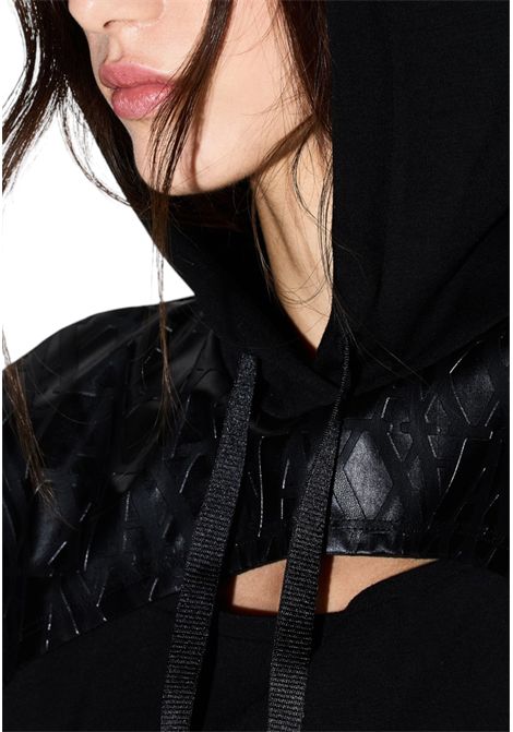 Felpa cropped con inserto logato ARMANI EXCHANGE | Felpe | XW000996 AF1611UC001